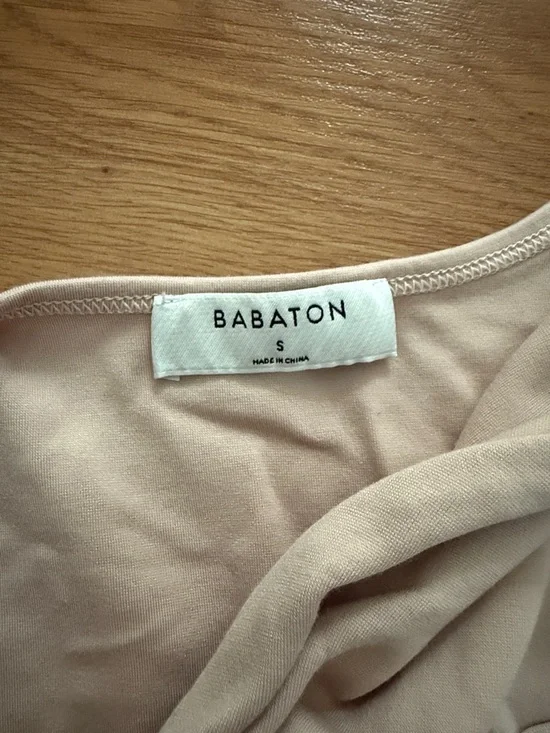 Babaton Twisted Front Spaghetti Strap Crop Top in Light Beige - Picture 3 of 3